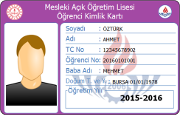 Mesleki Açık Öğretim Lisesi Öğrenci Kimlik Kartı (RFID)